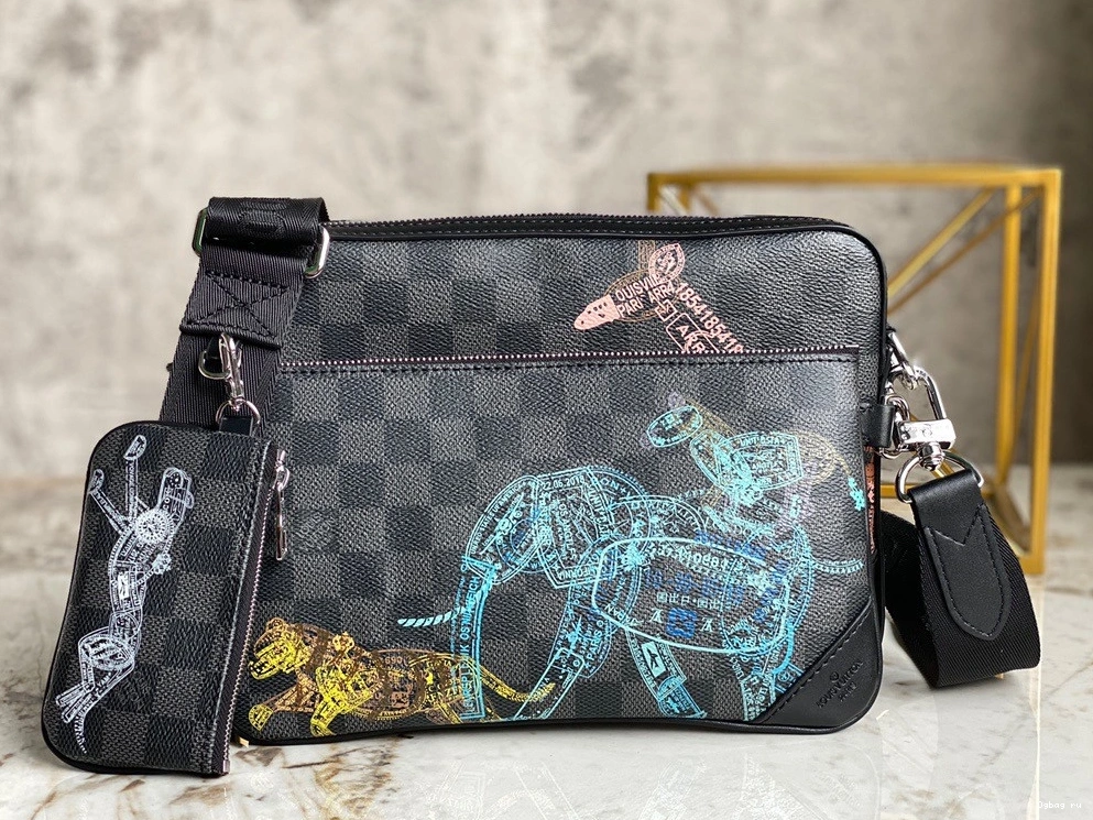 TRIO VUITTON LOUIS MESSENGER 0709